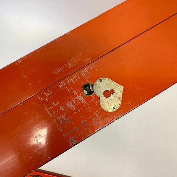 Japanese Lacquered Box and Comb Set Birds Bamboo Vintage‎ Hand Painted MCM - Picture 7 of 16